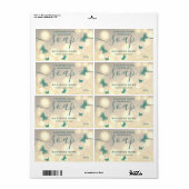 Zeep-etiket met glittery Butterfly-script Etiket (Full Sheet)