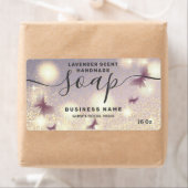 Zeep-etiket met glittery Butterfly-script Etiket (Insitu)