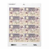 Zeep-etiket met glittery Butterfly-script Etiket (Full Sheet)