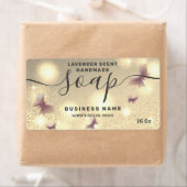 Zeep-etiket met glittery Butterfly-script Etiket (Insitu)