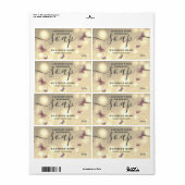 Zeep-etiket met glittery Butterfly-script Etiket (Full Sheet)