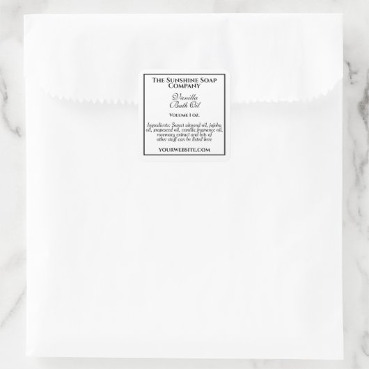  zeep etiket wit & zwart (Tas)