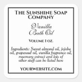  zeep etiket wit & zwart (Voorkant)