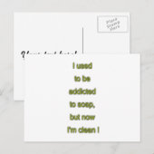 Zeep grappige tekst briefkaart (Voorkant / Achterkant)