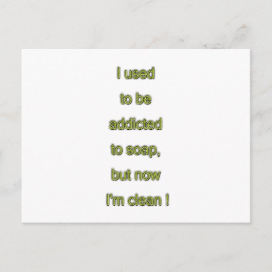 Zeep grappige tekst briefkaart (Voorkant)