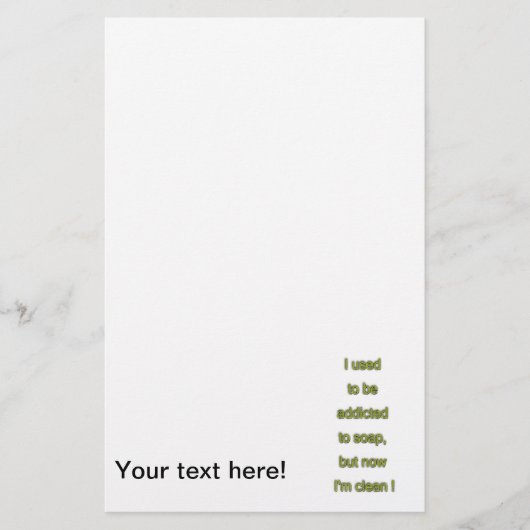 Zeep grappige tekst briefpapier (Voorkant)
