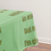 Zeep grappige tekst tafelkleed (Voorbeeld)