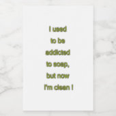 Zeep grappige tekst voedselcontainer etiket (Enkel label)