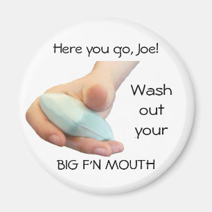 Zeep in hand magneet