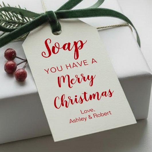 Zeep Je hebt een vrolijk kerstcadeau Labels Cadeaulabel