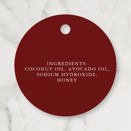 Zeep Labels (Achterkant)