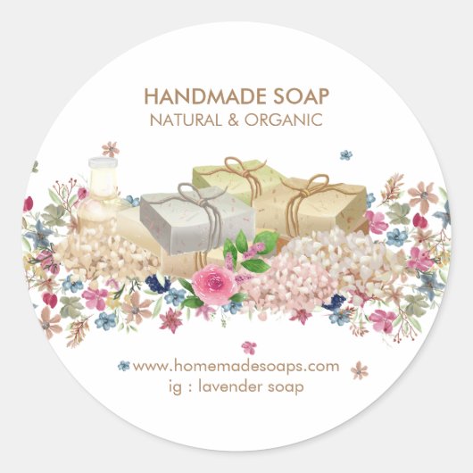 Zeep Lavendel Spa Natuurlijk Ronde Sticker (Voorkant)