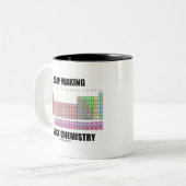 Zeep maken is gewoon chemie tweekleurige koffiemok (Voorkant links)