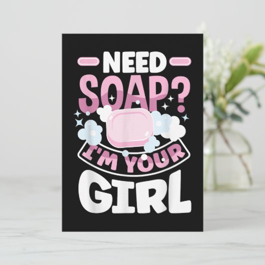 Zeep maken zeepmaker grappig kaart (Staand voorkant)