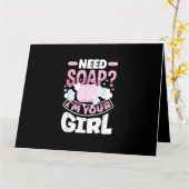 Zeep maken Zeepmaker Grappig Kaart (Gele Bloem)