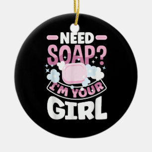 Zeep maken zeepmaker grappig keramisch ornament