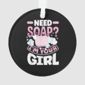 Zeep maken zeepmaker grappig ornament (achterkant)