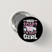 Zeep maken Zeepmaker Grappig Ronde Button 3,2 Cm (Voorkant /achterkant)