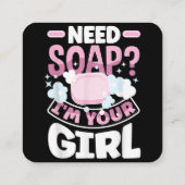 Zeep maken zeepmaker grappig vierkante visitekaartje (Achterkant)