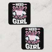 Zeep maken zeepmaker grappig vierkante visitekaartje (Voorkant / Achterkant)