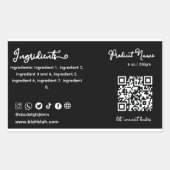 Zeep maken Zwarte Ingrediënt Product Label Sticker (Voorkant)