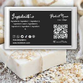 Zeep maken Zwarte Ingrediënt Product Label Sticker