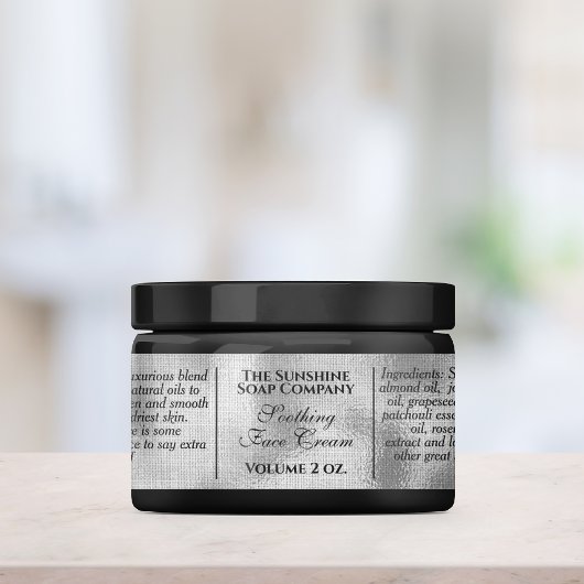  zeep met waterbestendige geweven zilverfolie labels