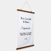 Zeep Naam Gewicht Website Ingrediënten Details Q R Hangend Wandkleed (Gebogen)