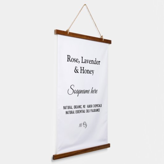 Zeep Naam Gewicht Website Ingrediënten Details Q R Hangend Wandkleed (Gebogen)