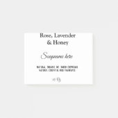 Zeep Naam Gewicht Website Ingrediënten Details Q R Post-it® Notes (Voorkant)