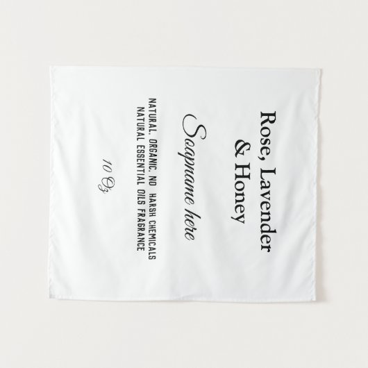 Zeep Naam Gewicht Website Ingrediënten Details Q R Wandkleed (Voorkant (horizontaal))