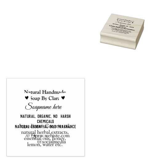 Zeep Naam Gewicht Website Ingrediënten Details Tek Rubberstempel (Gestempeld)
