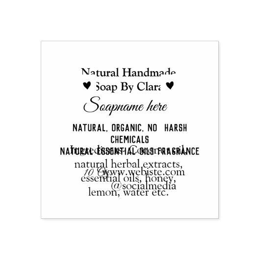 Zeep Naam Gewicht Website Ingrediënten Details Tek Rubberstempel (Afrduk)