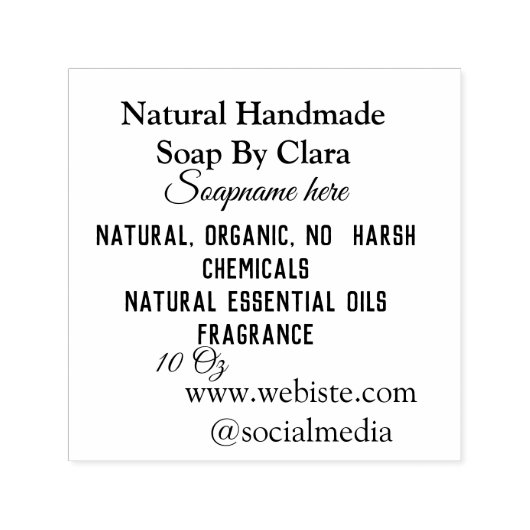 Zeep Naam Gewicht Website Ingrediënten Details Tek Zelfinktende Stempel (Design)