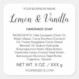 Zeep of skincare Handgemaakte artitisanetiket Vierkante Sticker