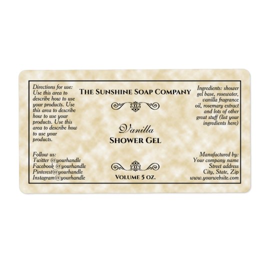 Zeep op basis van verrijkt papier, cosmetisch etiket (Voorkant)