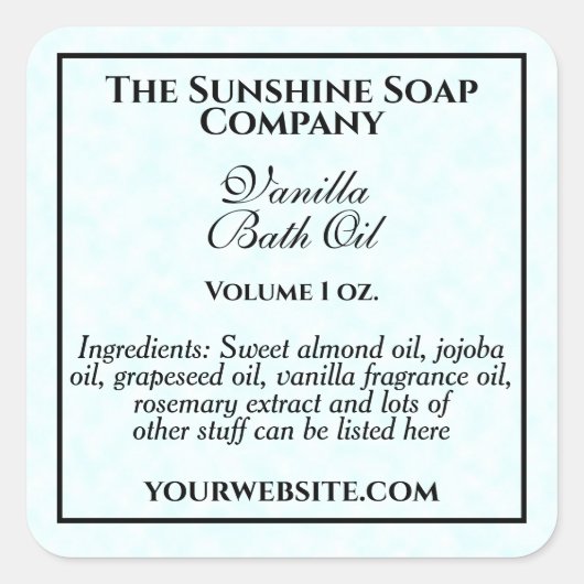 zeep op het etiket van perkamentpapier (Voorkant)