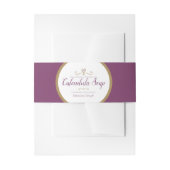 Zeep productinformatie goud paarse uitnodigingen wikkel (Voorkant Voorbeeld)