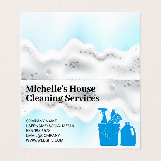 Zeep schuim | Schoonmaakmiddelen Visitekaartje (Buitenkant ongevouwen)
