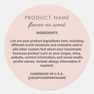 Zeep Skincare Product Roze grijs Ingrediënt Label