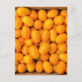 Zeep van oranje kumquat in kartonnen doos briefkaart (Voorkant)