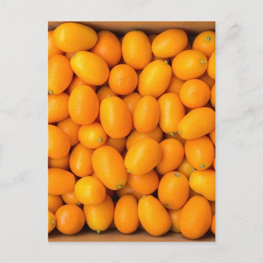 Zeep van oranje kumquat in kartonnen doos briefkaart (Voorkant)