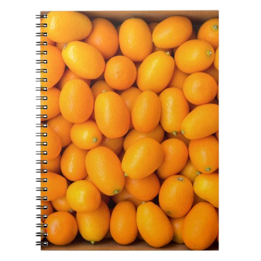 Zeep van oranje kumquat in kartonnen doos notitieboek (Voorkant)