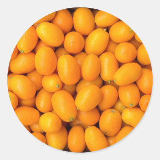 Zeep van oranje kumquat in kartonnen doos ronde sticker