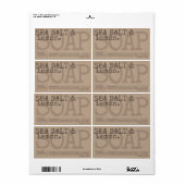  zeep Verpakking bruin beige Etiket (Full Sheet)