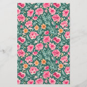 Zeep Verpakking Papier - roze & groene bloemen Flyer (Voorkant)