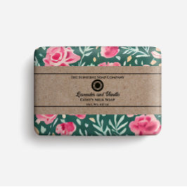 Zeep Verpakking Papier - roze & groene bloemen Flyer