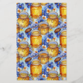 Zeep Verpakkingspapier - honing en bloemen. Flyer (Voorkant)