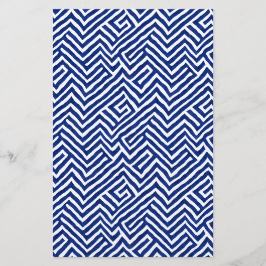 Zeep Wrapping Papier - blauw en wit geometrisch Flyer (Voorkant)