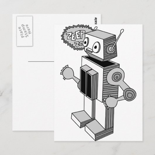 Zeep Zop Robot Briefkaart (Voorkant / Achterkant)